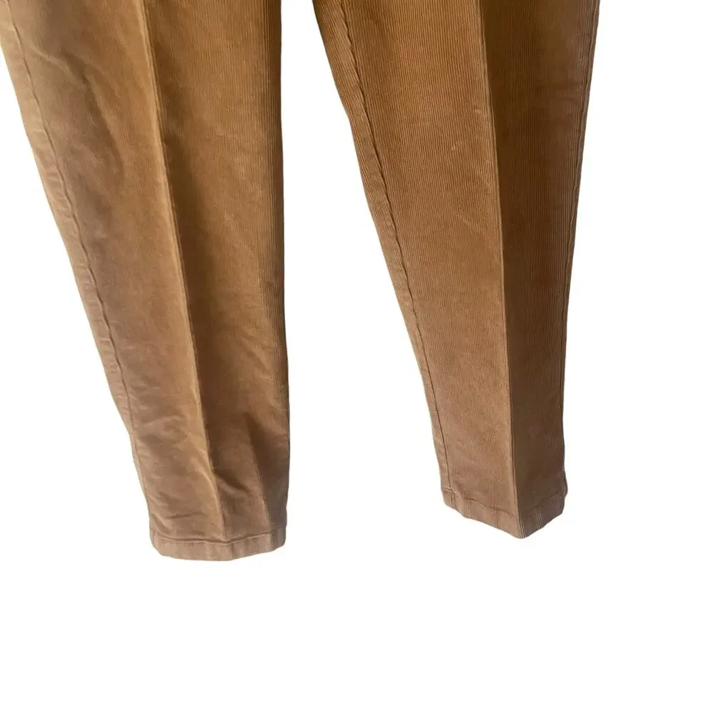 L.L. Bean Women's Size 6 Tall Tan Corduroy Academia Fall Straight Leg Pants‎